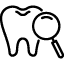 Tooth Icon with magnifying glass