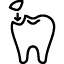 Tooth icon of a fill in a rotted tooth