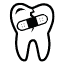 Tooth with band aid icon