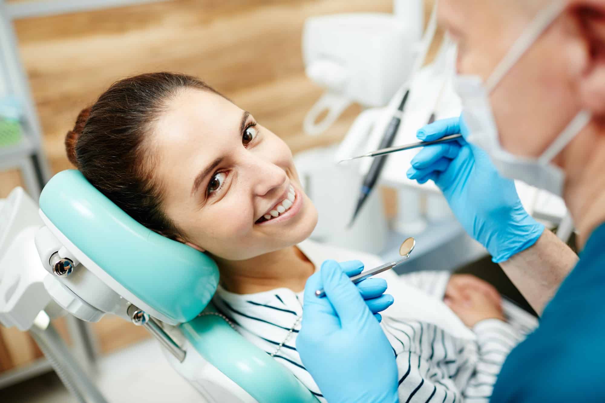 women getting a dental check up